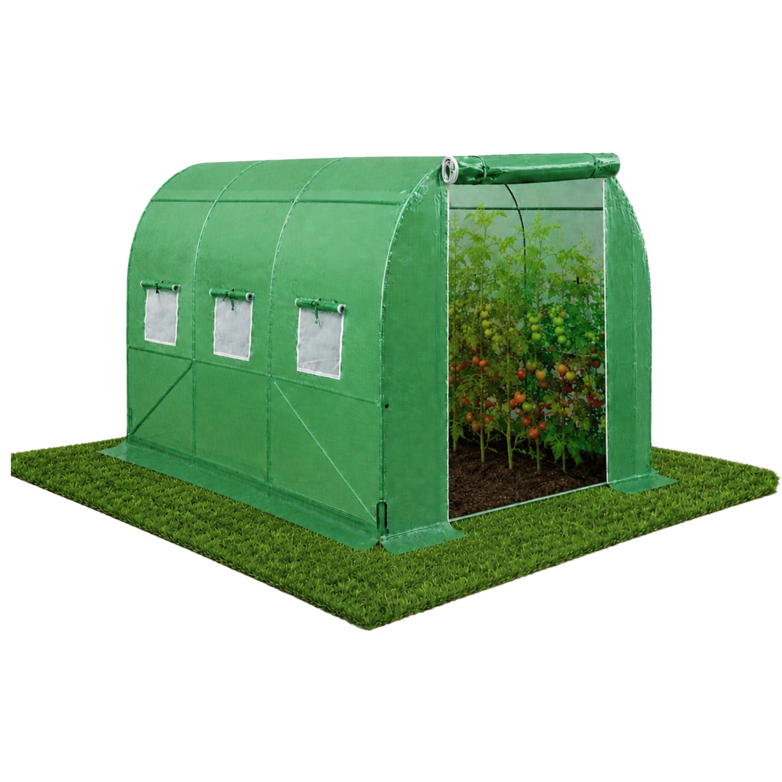 Green Uv Tunnel For Vegetables With Windows 2x3 M 6m²