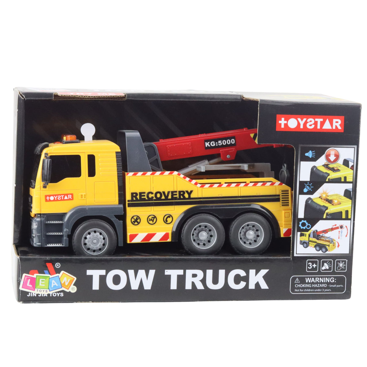 Construction Truck With Adjustable Crane Lights And Sounds Yellow