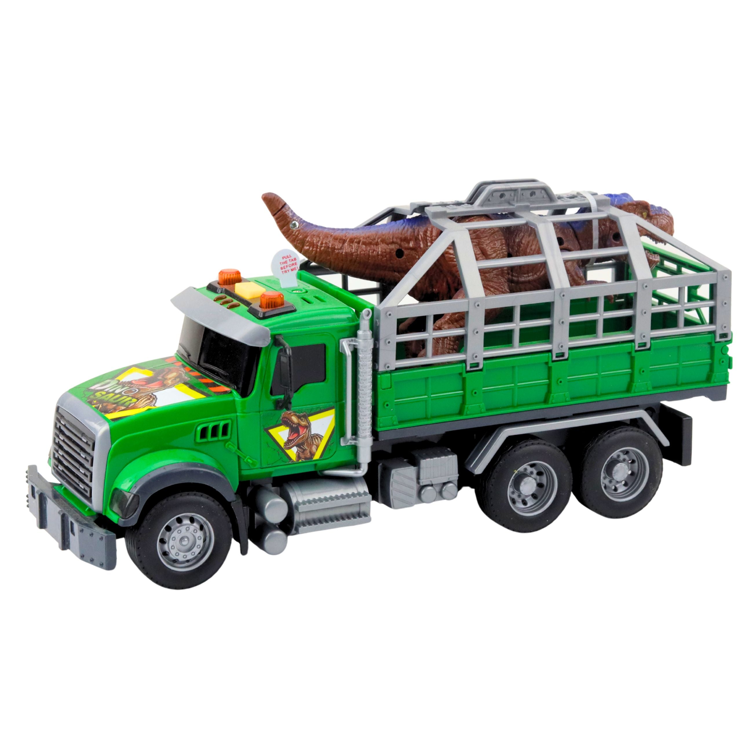 Dinosaur Transport Truck Figure Lights Sounds Green