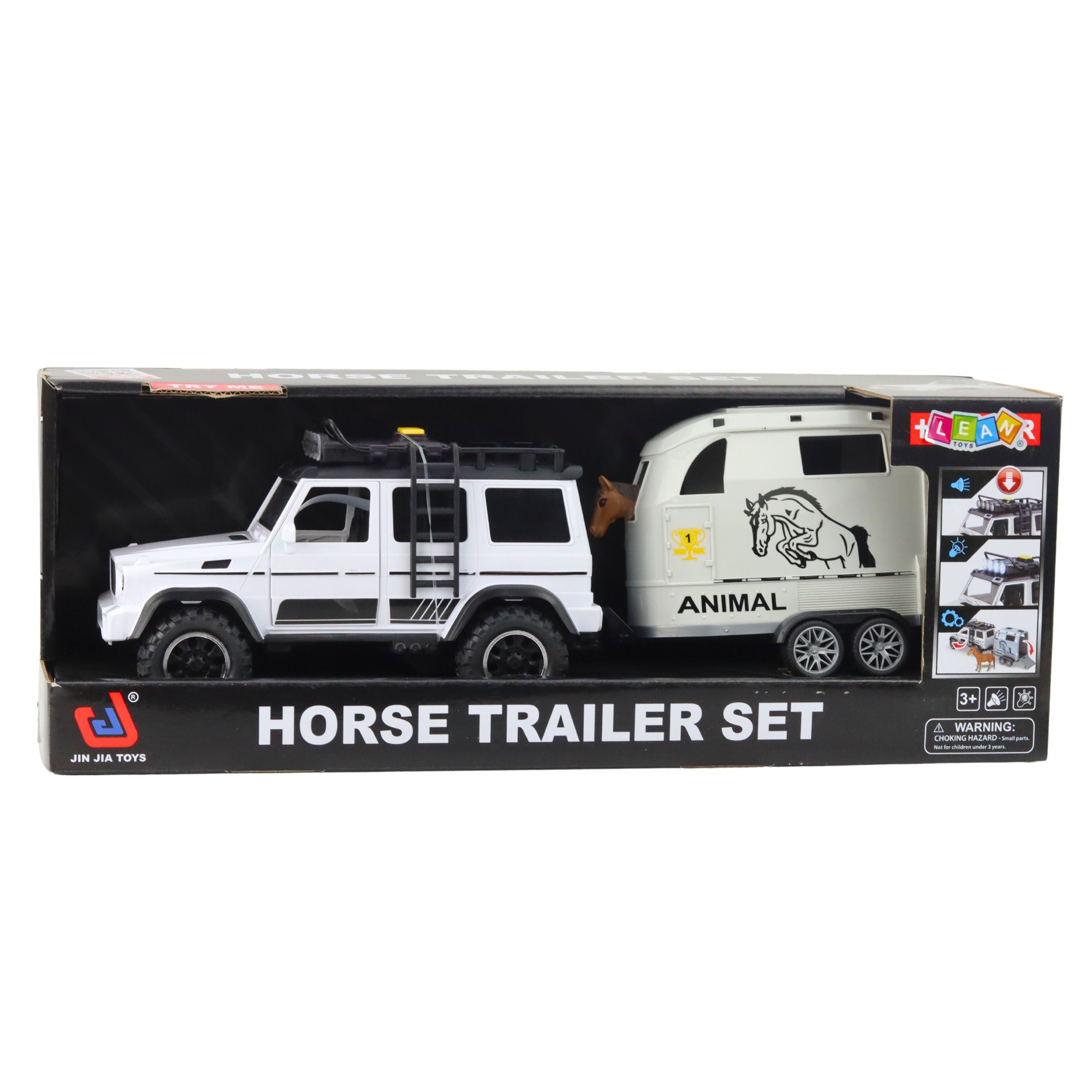 Off-road Vehicle With Horse Trailer Figure Lights Sounds