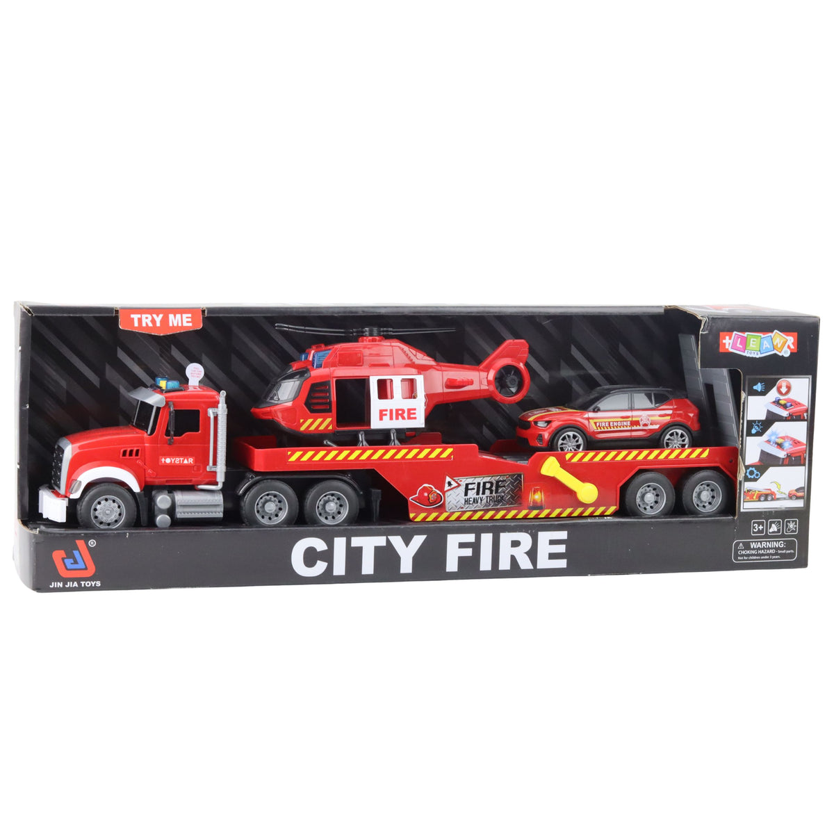 Fire Truck Tow Truck Helicopter Car Lights Sounds Red
