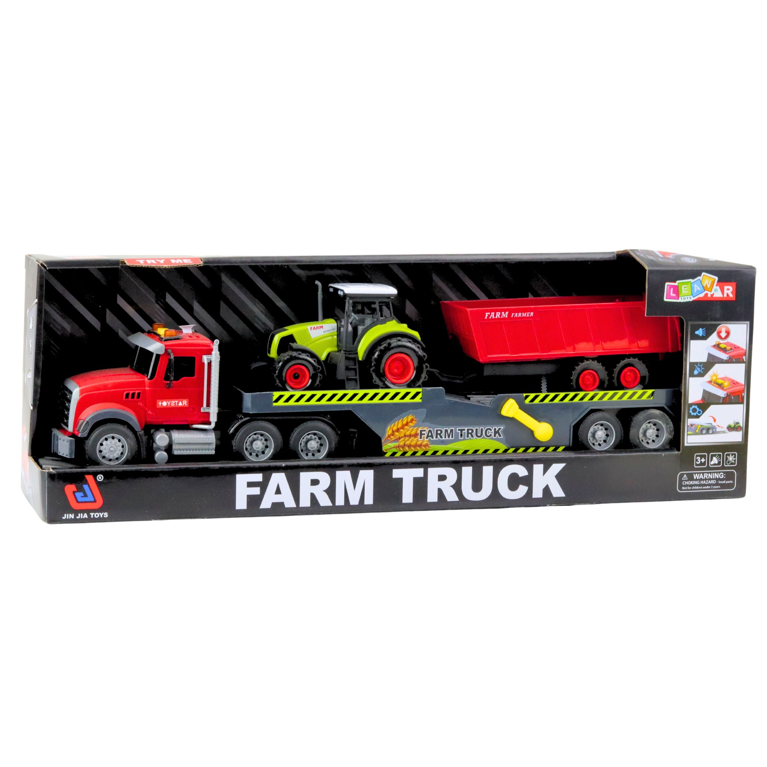 Set Truck Tractor With Trailer Lights And Sounds Red
