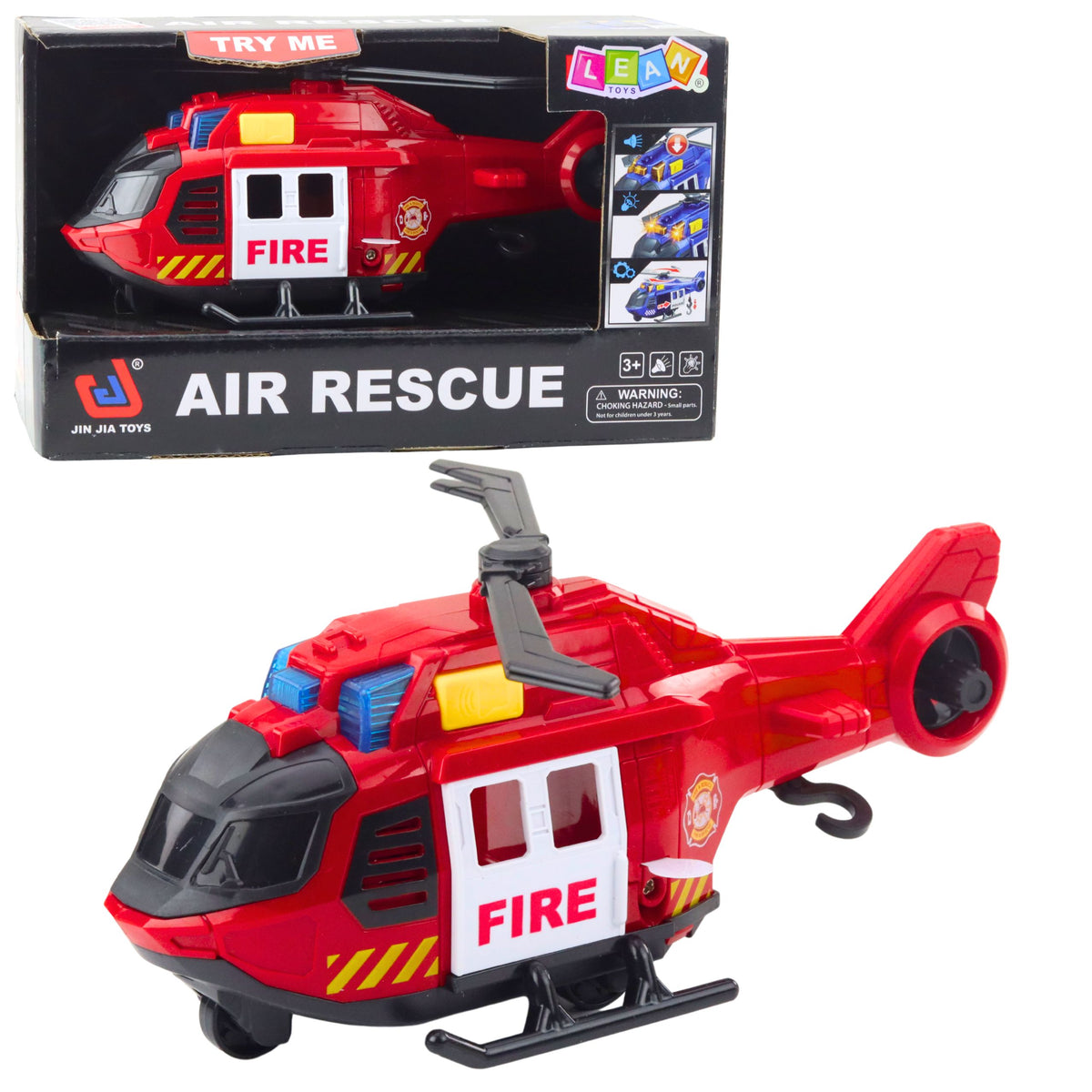 Fire Helicopter With Crane Lights And Sounds Red