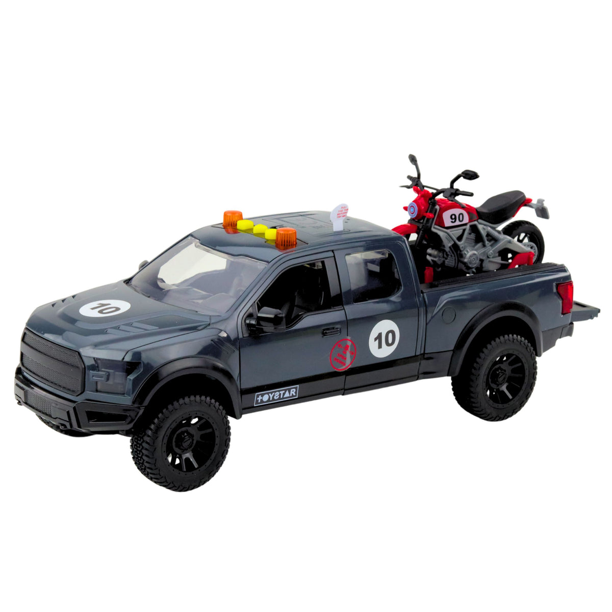 Camionnette avec feux de moteur sonne gris 1:12