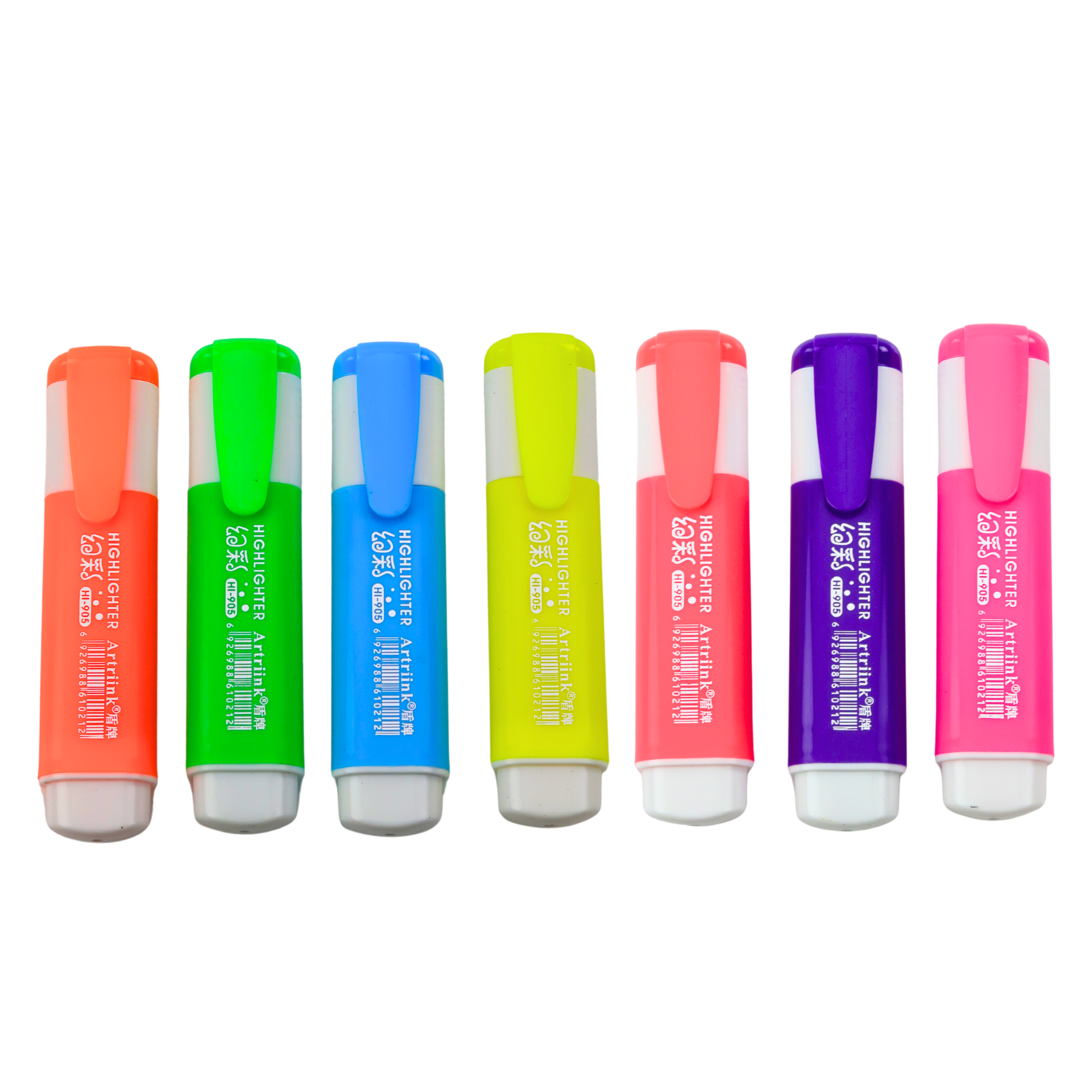 Set Of Neon Colored Highlighters Markers 7pcs