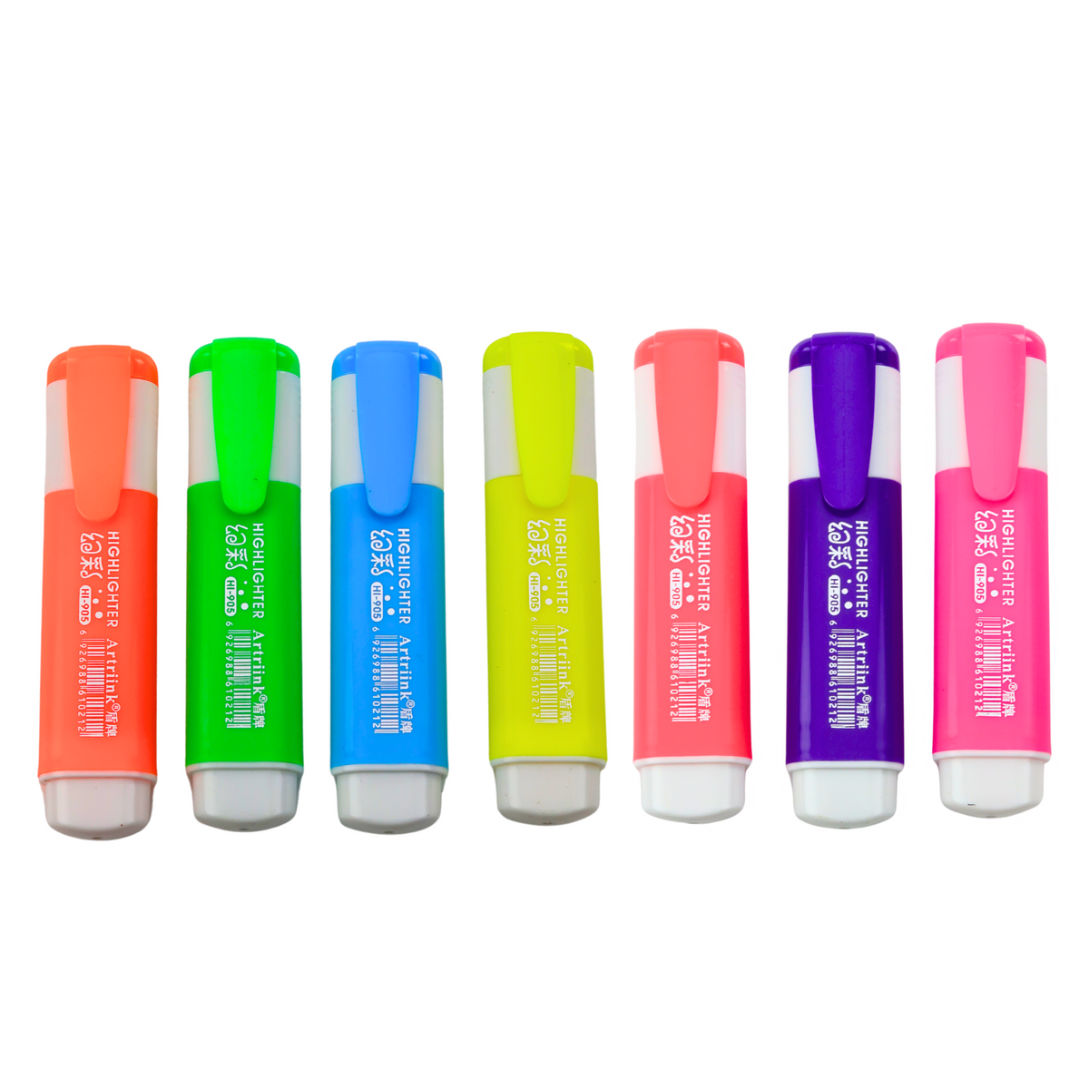 Set Of Neon Colored Highlighters Markers 7pcs