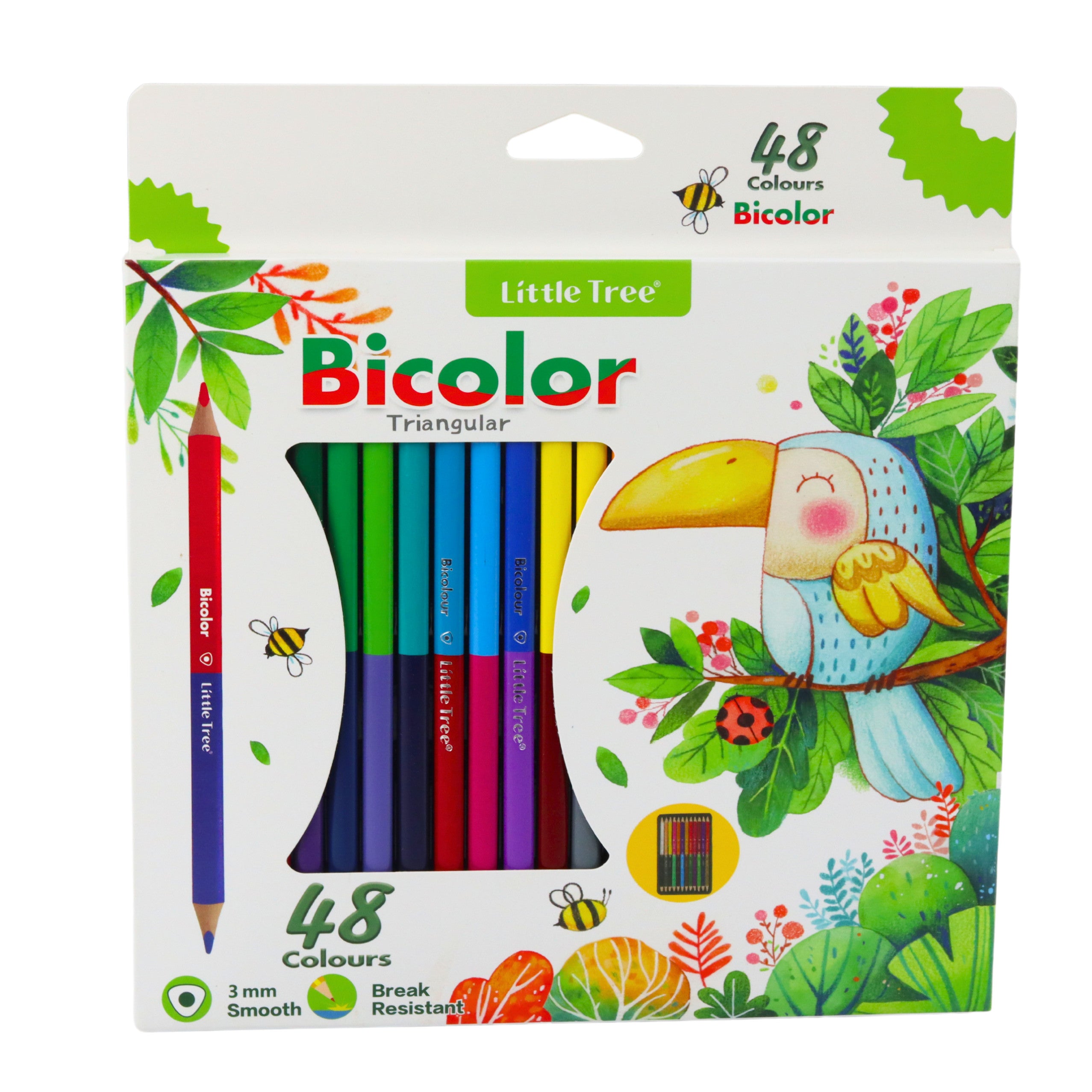 Set Of Crayons Double-sided Two-color School Triangular 48 Colors