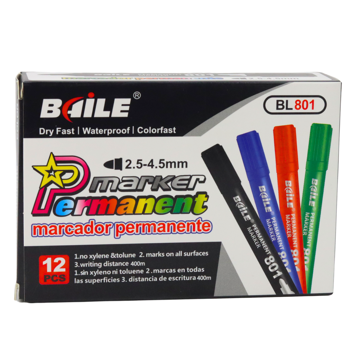 Permanent Marker Waterproof Blue 2.5-4.5 Mm