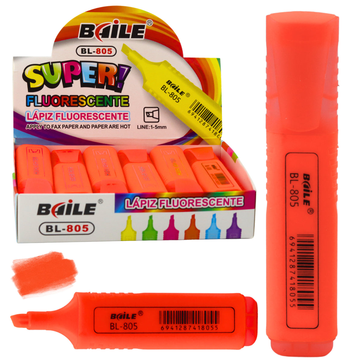 Highlighter Marker För Notes Skolkontor Neon Intense Orange