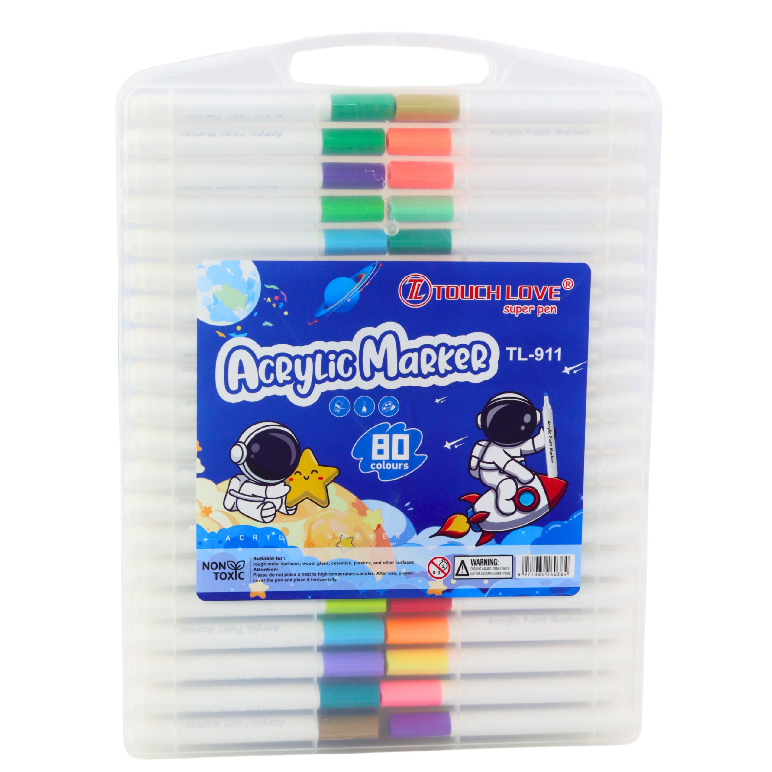 Set Of Acrylic Marker Pens In Organizer 80pcs.