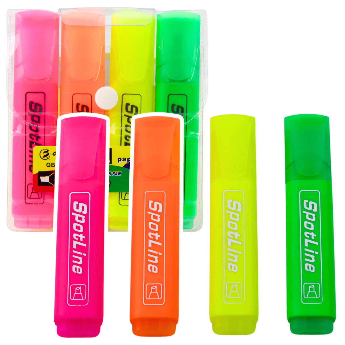 Sæt Neon Highlighters Markører Til Kontor Og Skole 4 Stk
