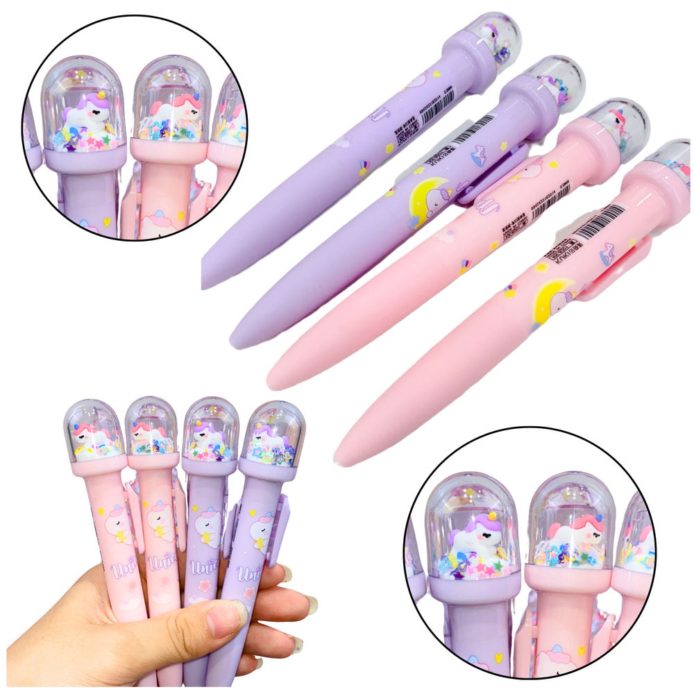 Dome Glitter Ballpoint Peann Unicorn Fíor Dúigh Gorm 0.5mm