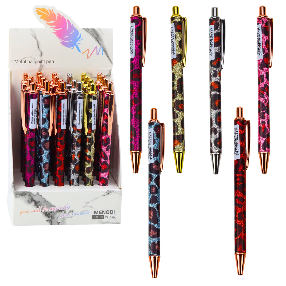 Metal Ballpoint Pen Automatic Panther Blue Ink 1.0mm