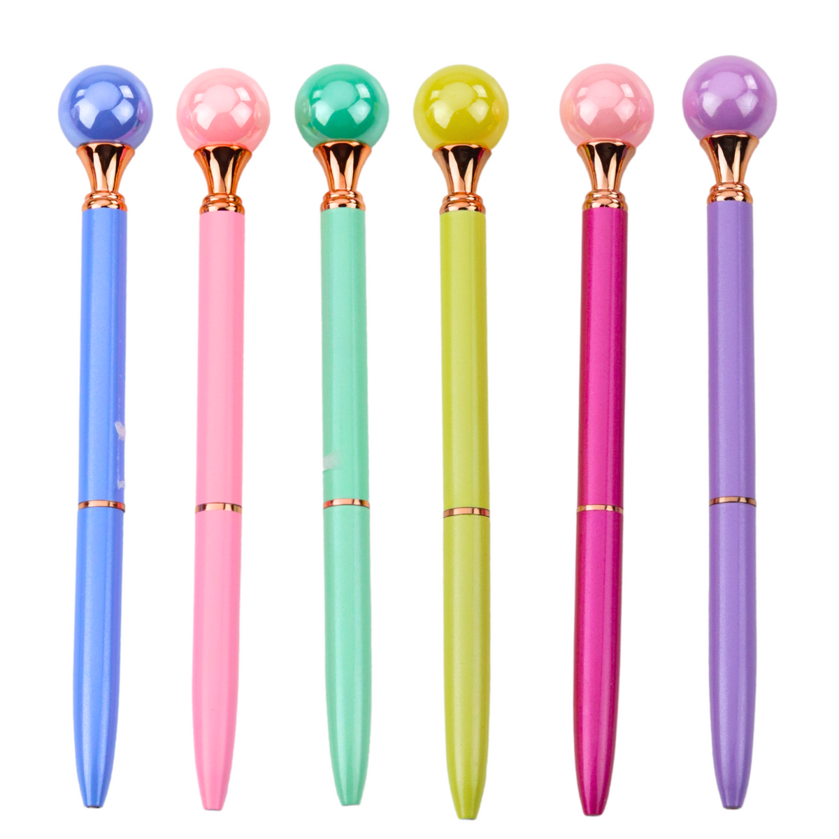 Large Pearl Ballpoint Pen Rotating Mechanism Blue Ink 1.0mm Mix