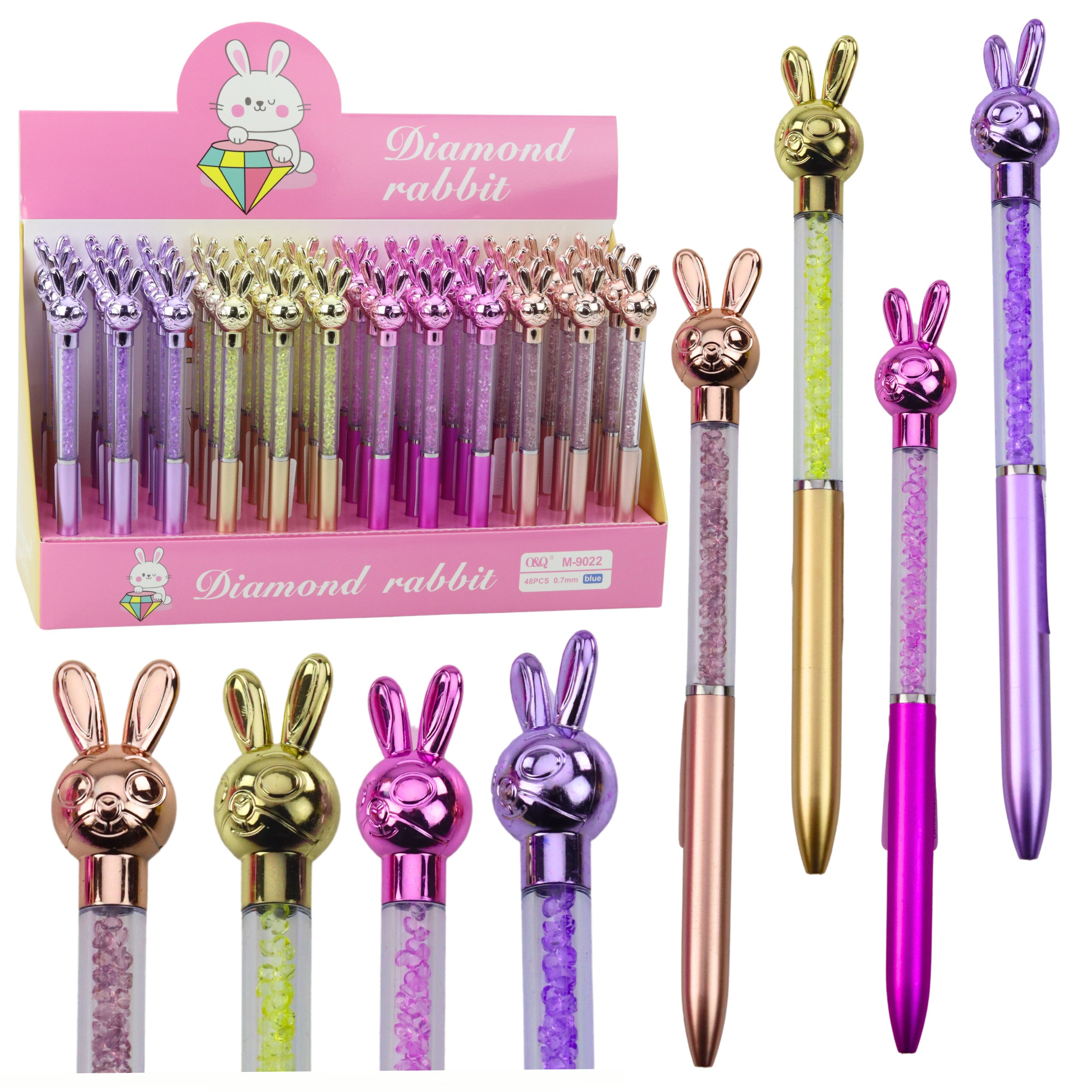 Rabbit Ballpoint Pen Diamonds Blue Refill 0.7mm Mix