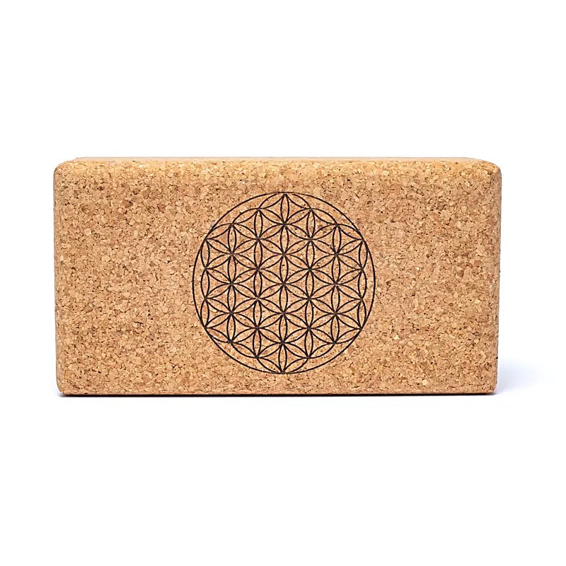 Yogarekvisita Block Cork Flower Of Life Mandala - 23x12x7,5 Cm