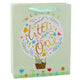 Birth Gift Bag Bunny Flowers Green 32 X 26 X 12 Cm