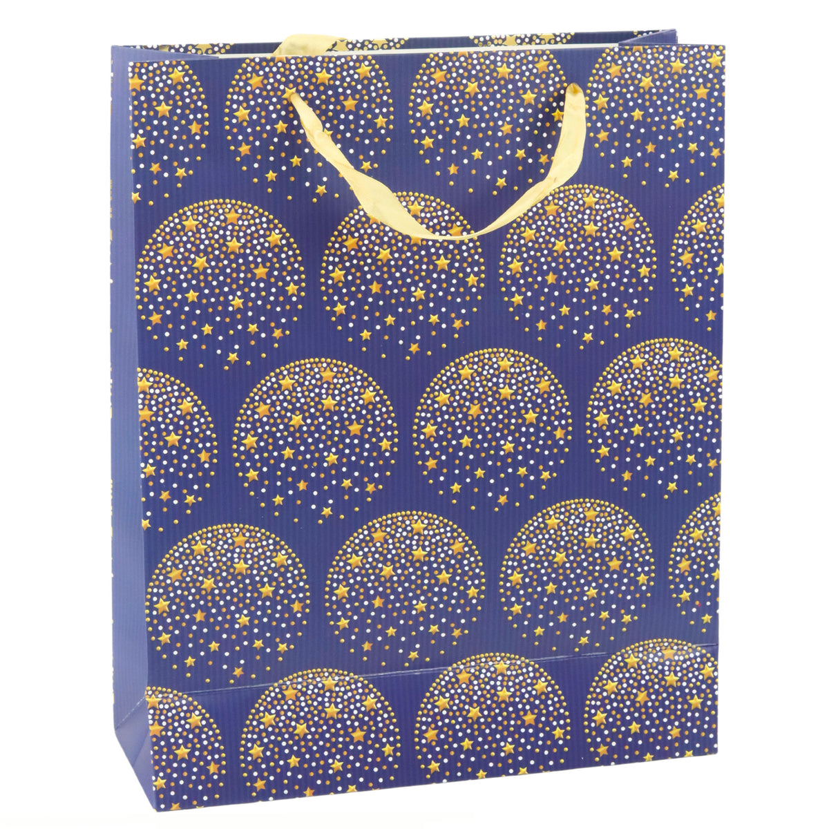 Elegant Gift Bag Gold Stars Navy Blue 32 X 26 X 12 Cm