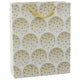 Elegant Gift Bag Gold Stars White 32 X 26 X 12 Cm