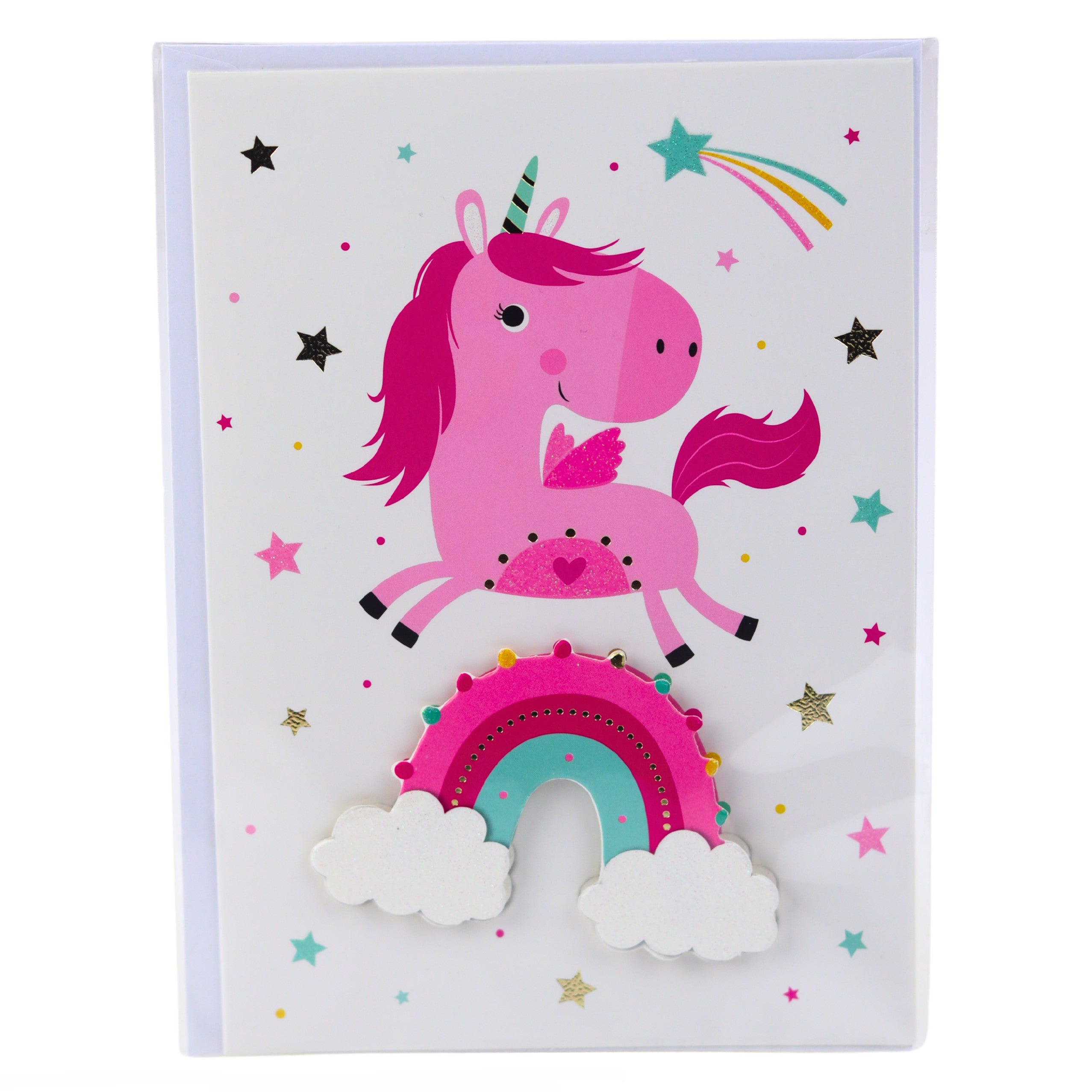 Greeting Card 3d Unicorn Elephant Frog Dinosaur + Envelope