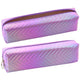School Pencil Case Organizer Holographic Herringbone Purple 21x6cm