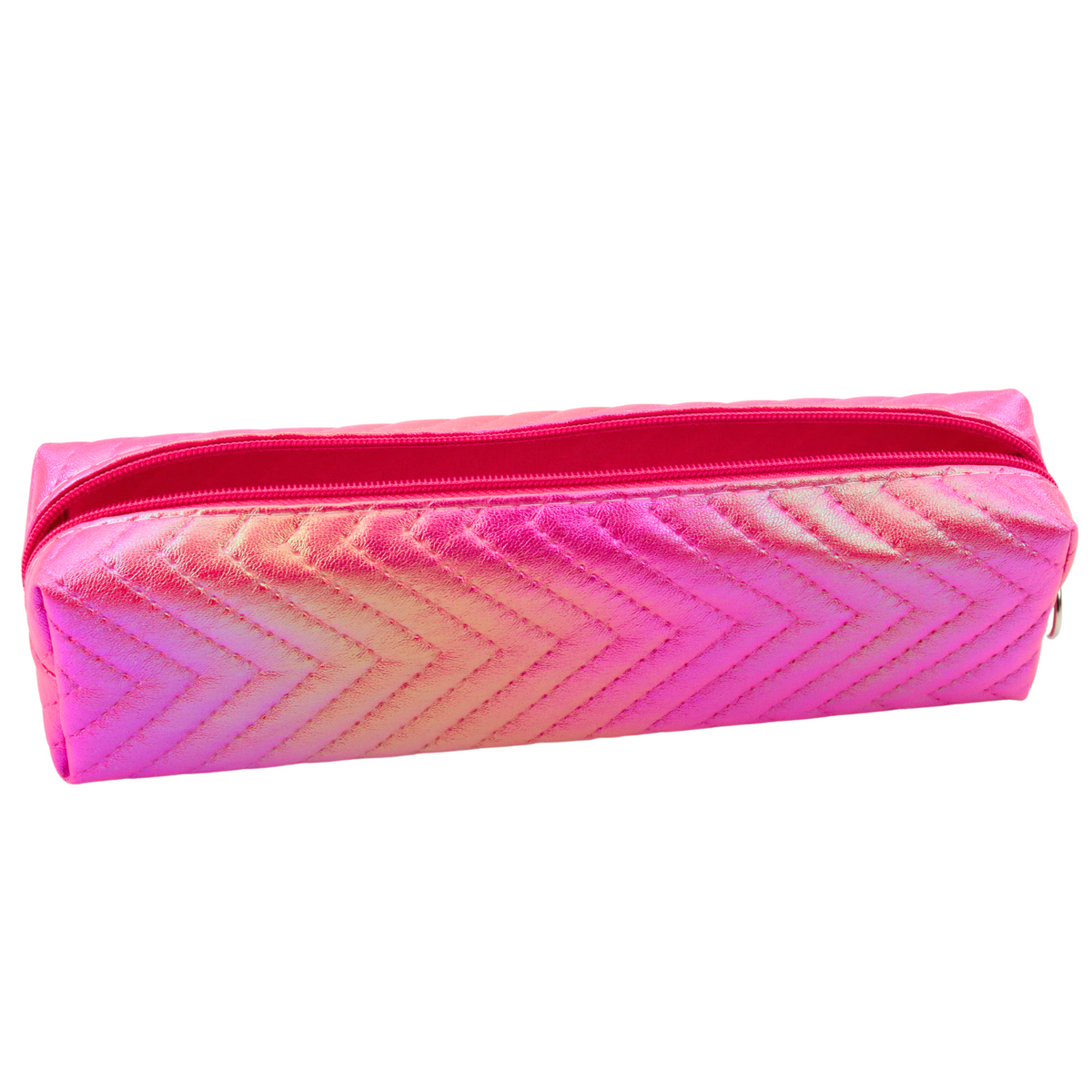 Dívčí penál Metallic Shiny Herringbone Pink