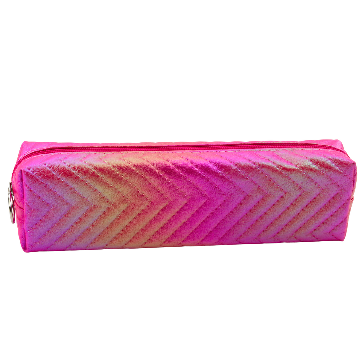 Dívčí penál Metallic Shiny Herringbone Pink
