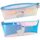Children's School Pencil Case Holographic With Lama Blue 21x6cm