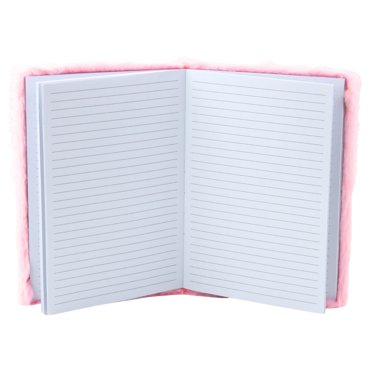 Plush Notebook Notebook Lined Crystal Hearts Pink A5 80 Sheets