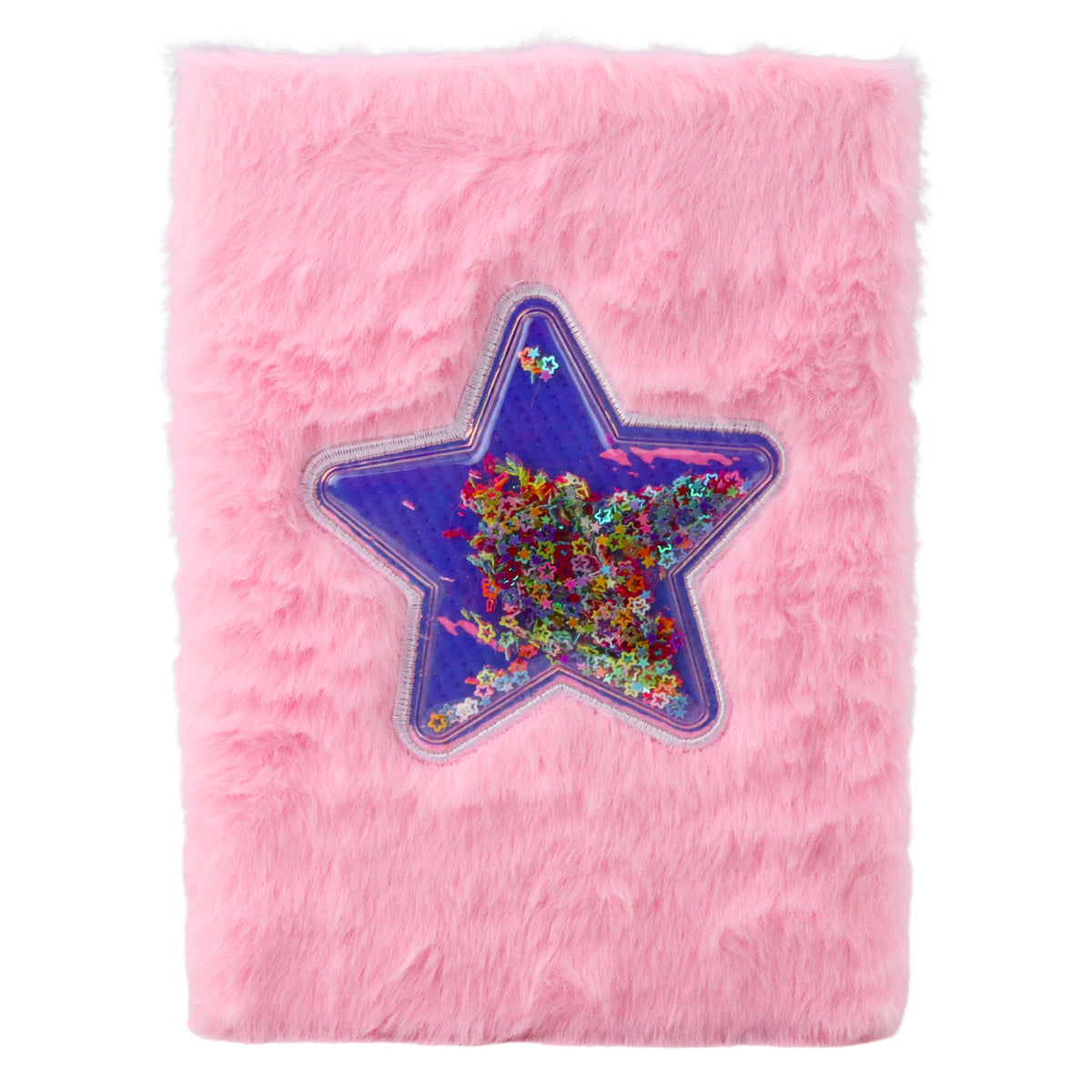 Plush Notebook Notebook Lined Star With Confetti Pink A5 80 Sheets