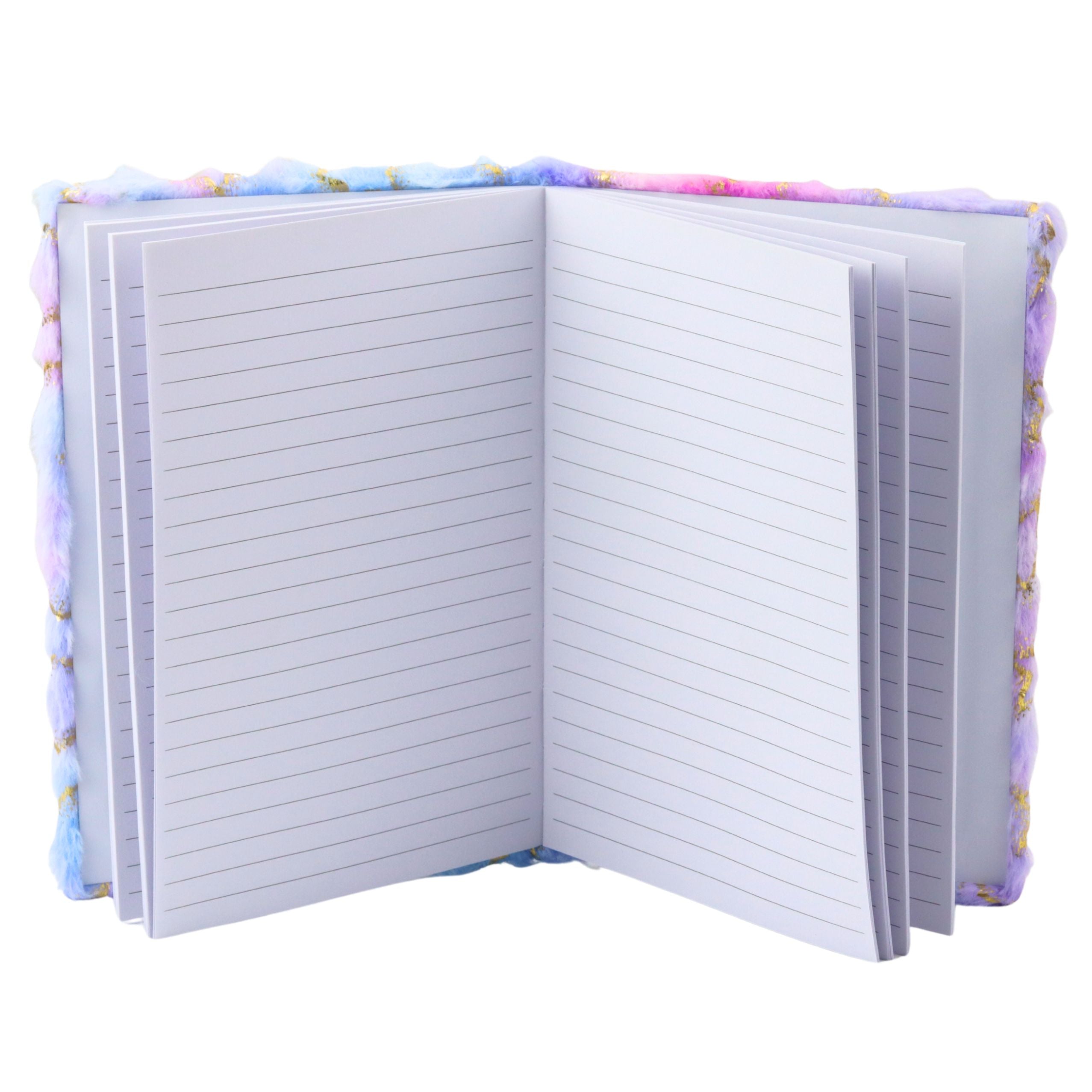 Plush Notebook Notebook Lined Gold Stars Pastel A5 80 Sheets