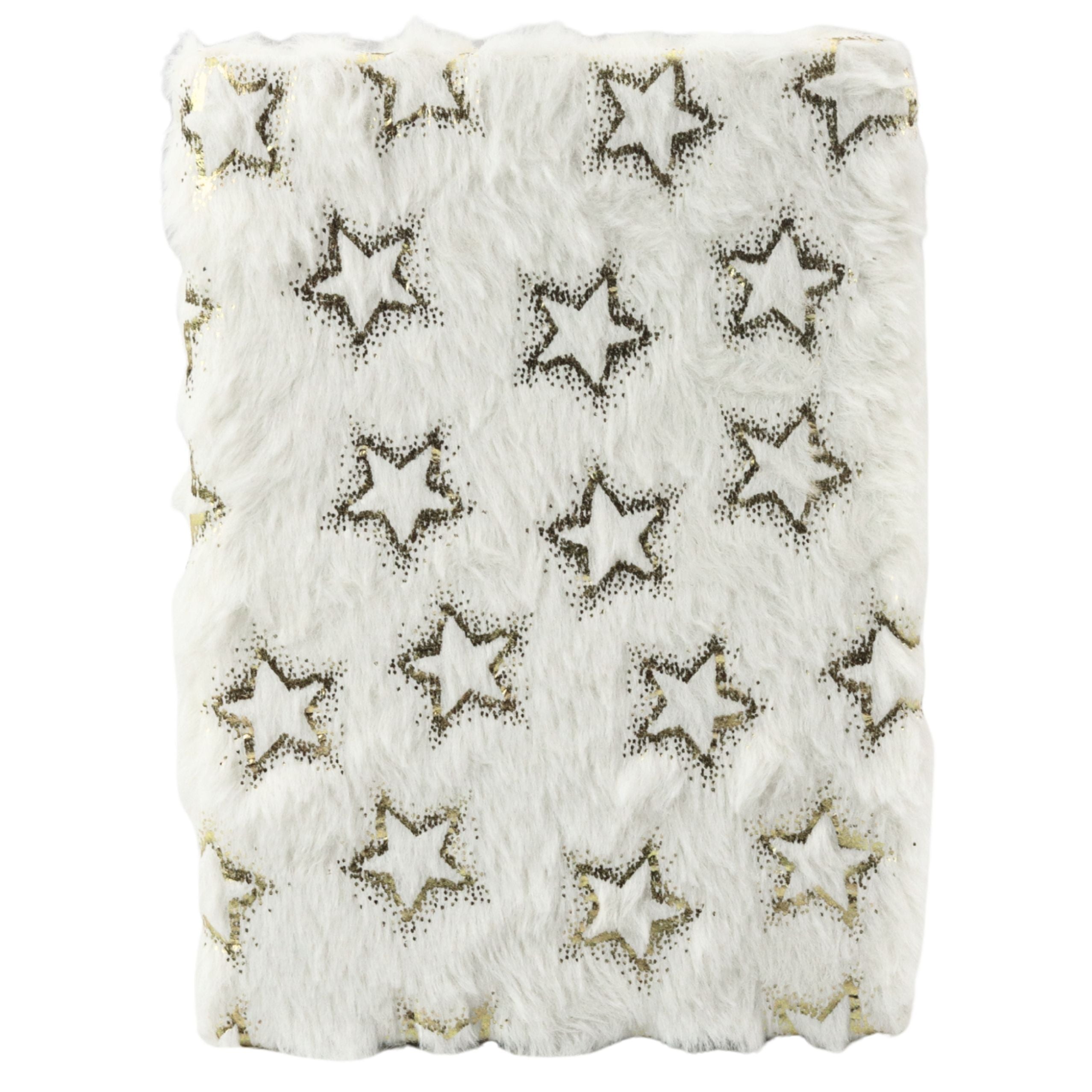 Plush Notebook Notebook Lined Gold Stars White A5 80 Sheets