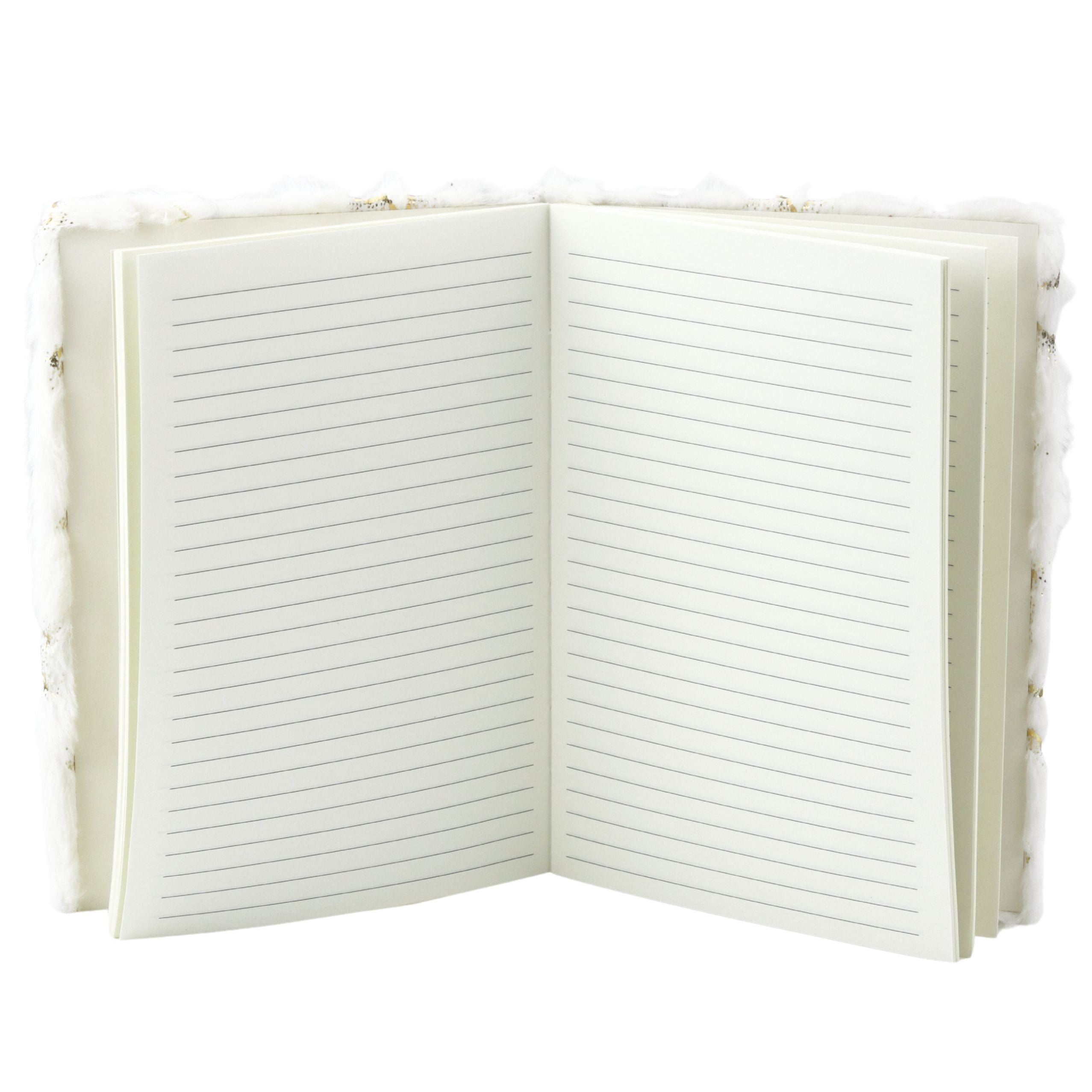 Plush Notebook Notebook Lined Gold Stars White A5 80 Sheets