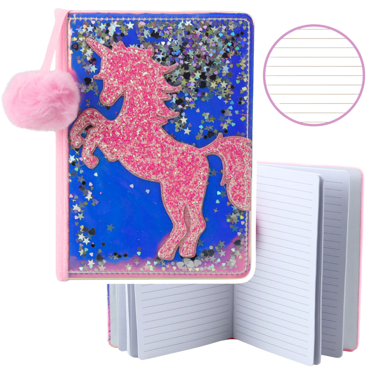 Notizbuch Einhorn Konfetti Holografisch Liniertes Notizbuch A5 80 Blatt