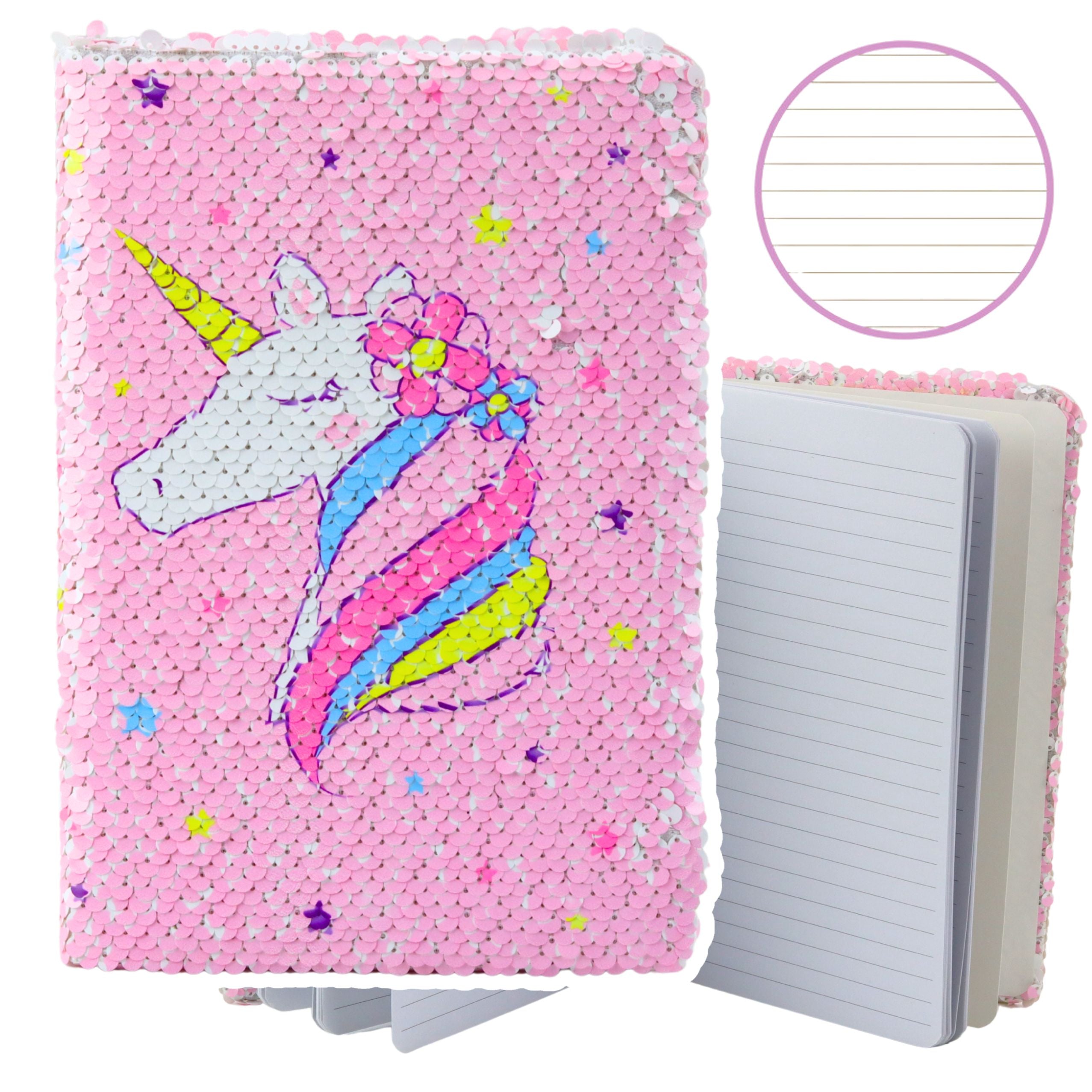 Notebook Notebook Lined Sequins Two-color Unicorn A5 80 Sheets