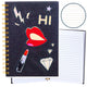 Notebook Lined Notebook Patches Lips Lipstick Glitter Black A5 80 Sheets