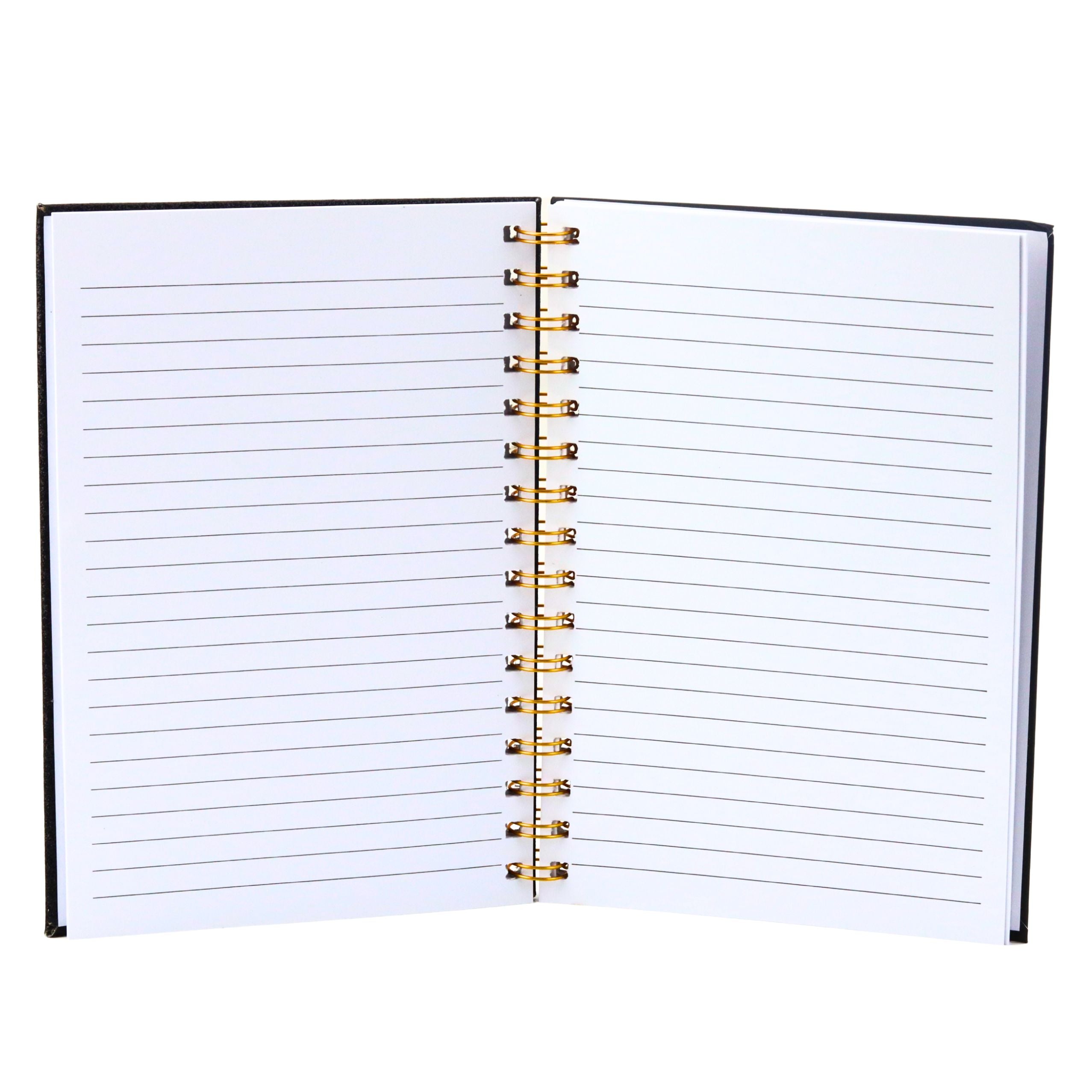 Notebook Lined Notebook Patches Lips Lipstick Glitter Black A5 80 Sheets