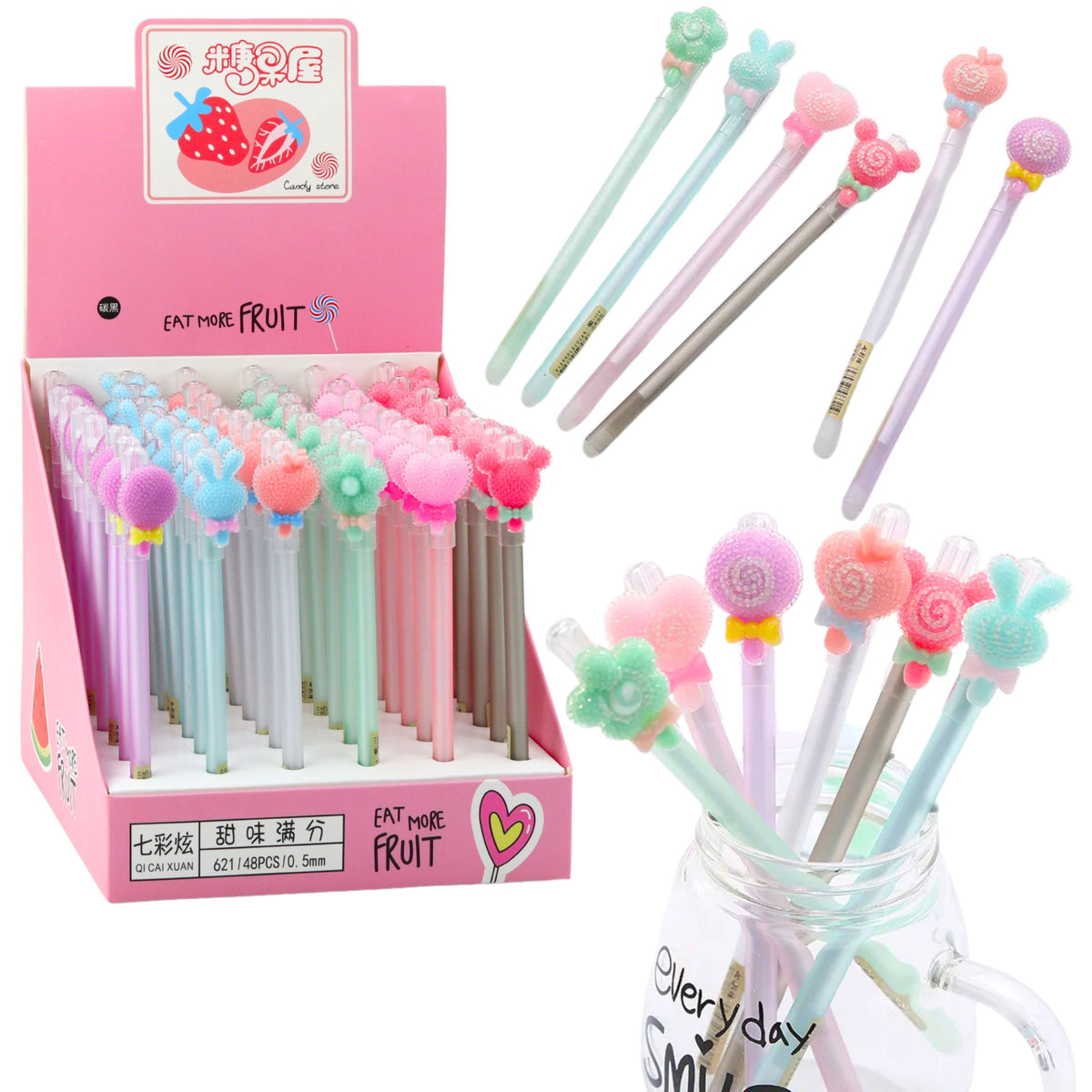 Gel Pen With Eraser Diamond Cap 0.5mm