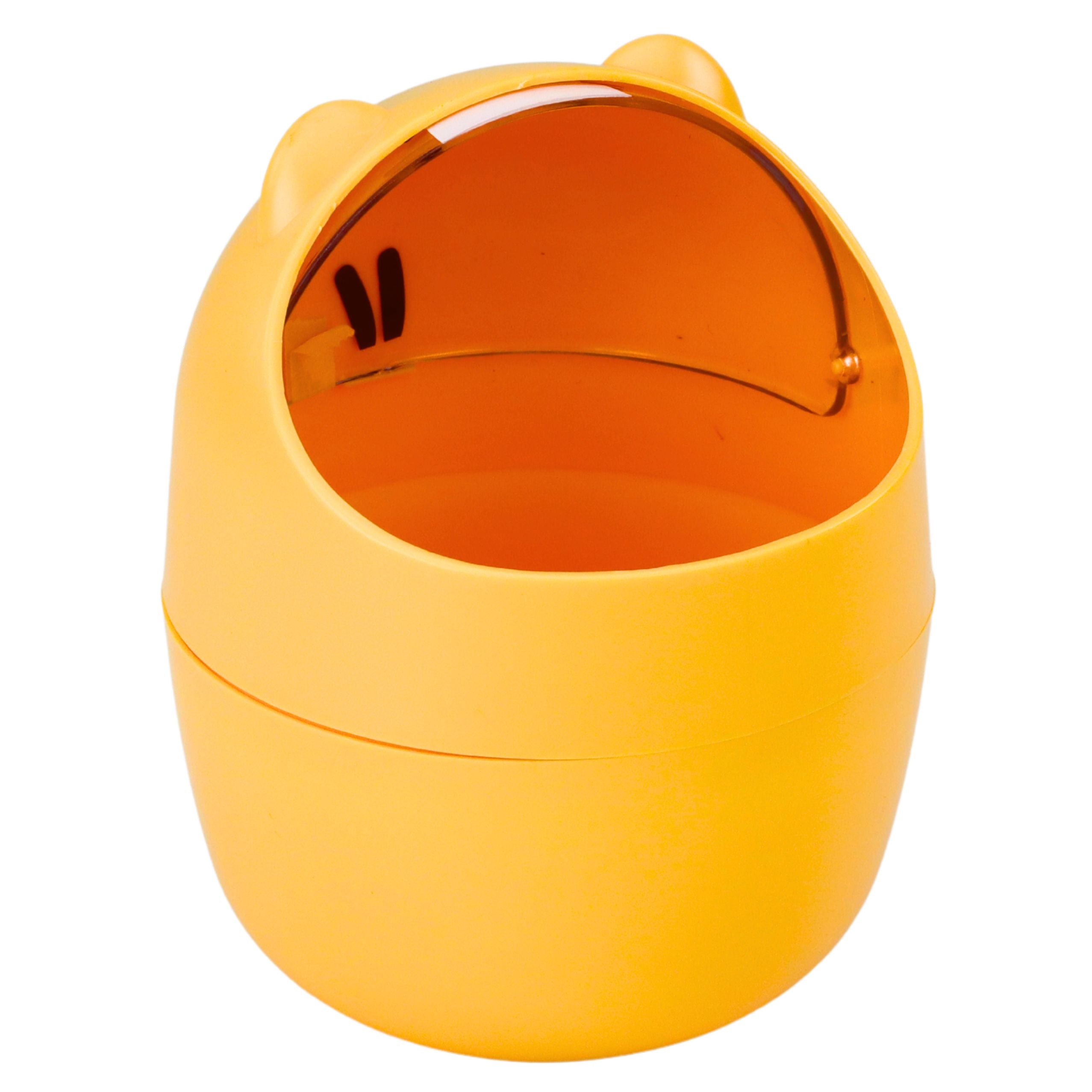 Mini Teddy Bear Desk Table Basket Orange 1l 16cm