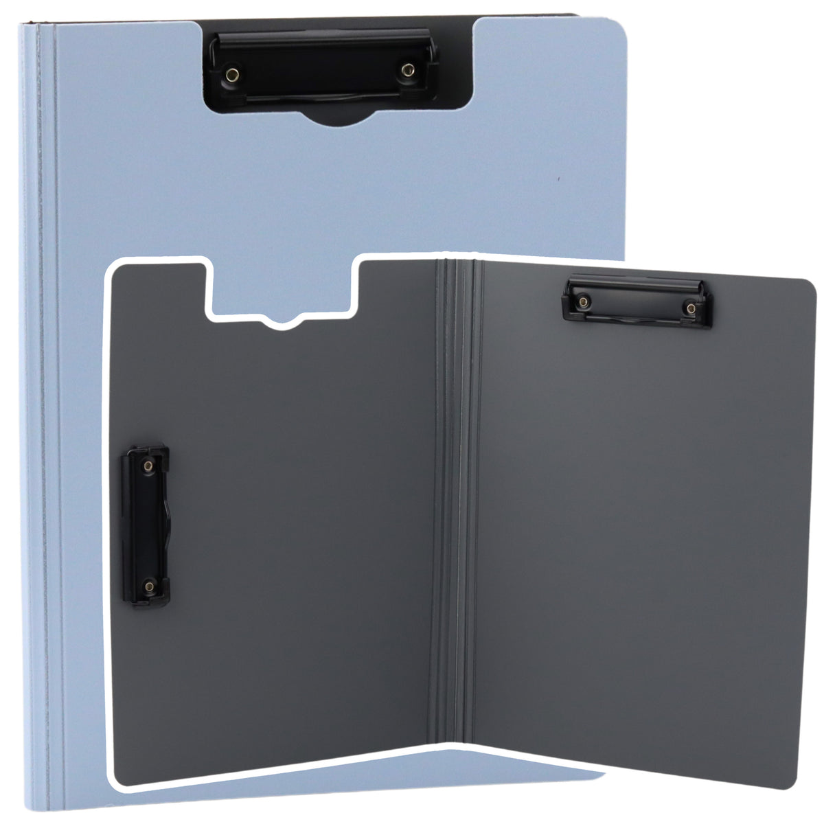 Board With Cover Two Clips A4 Plastic Light Blue