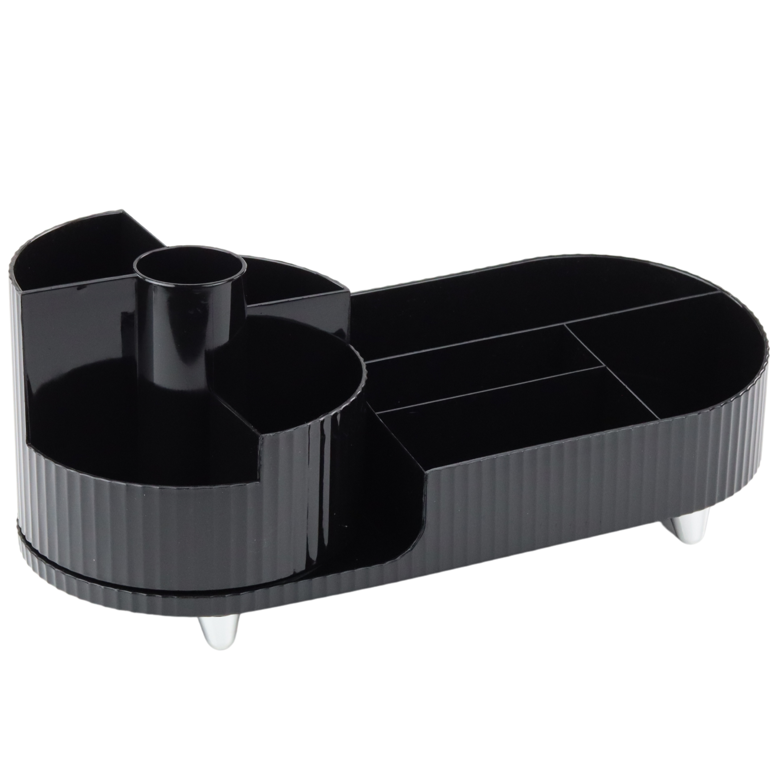 Multifunctional Organizer For Cosmetics Desk Rotatable Roomy Black