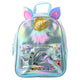 Children's Backpack With Unicorn Horn Moving Confetti Blue 25cm 4.5l