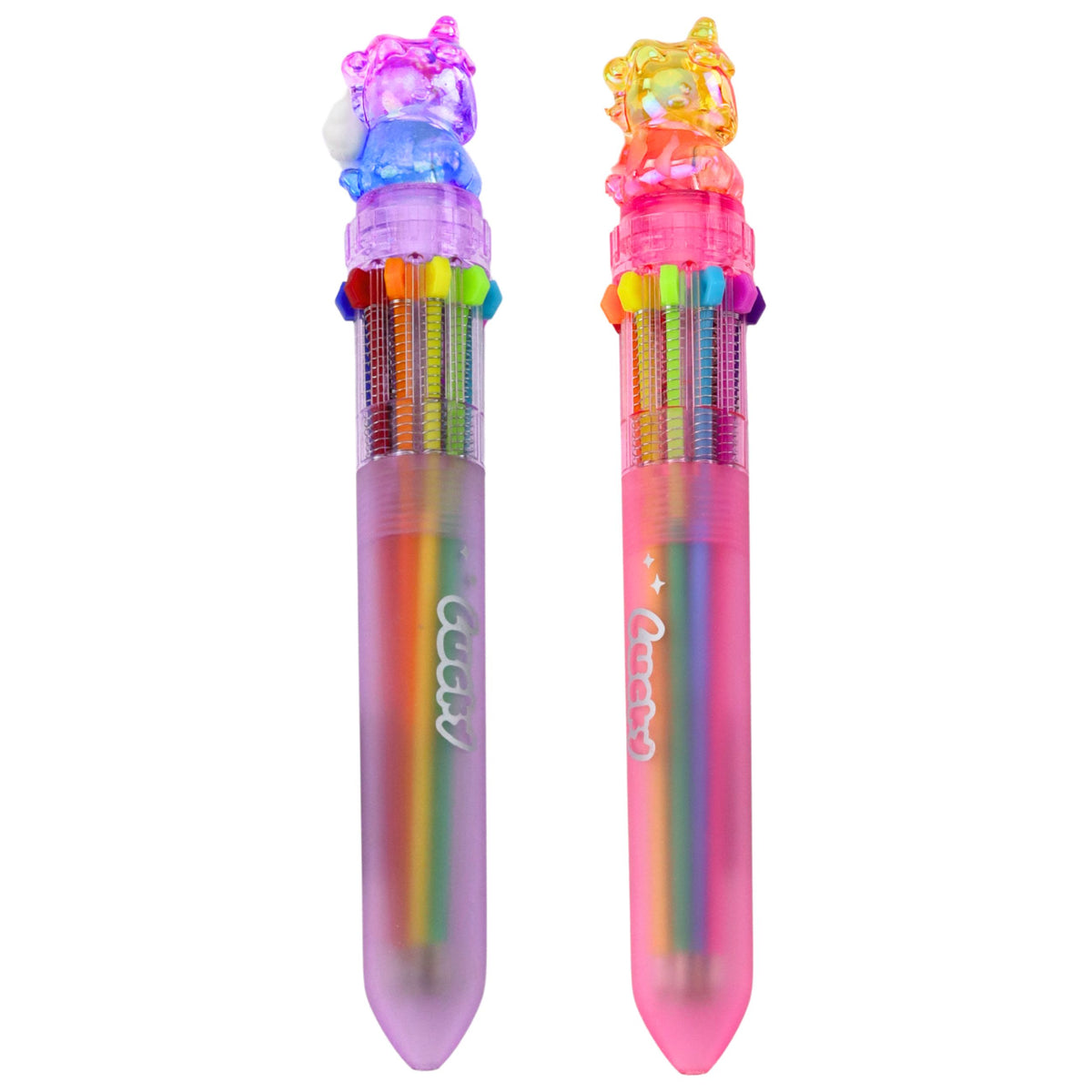 Einhorn-Kugelschreiber, mehrfarbig, automatisch, für Kinder, 10-in-1-Mix