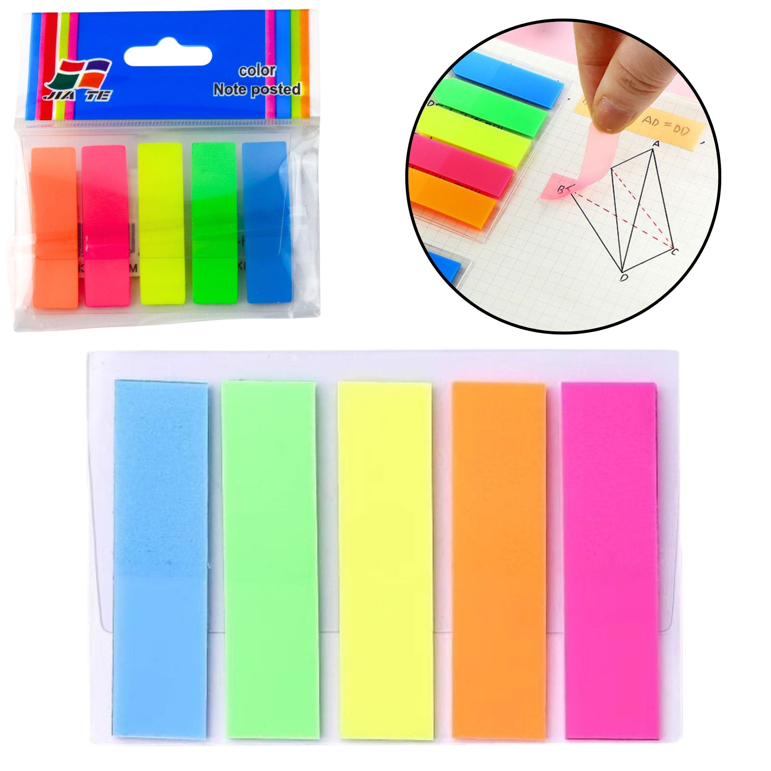 Rectangular Self-adhesive Index Cards Colorful 45x12mm