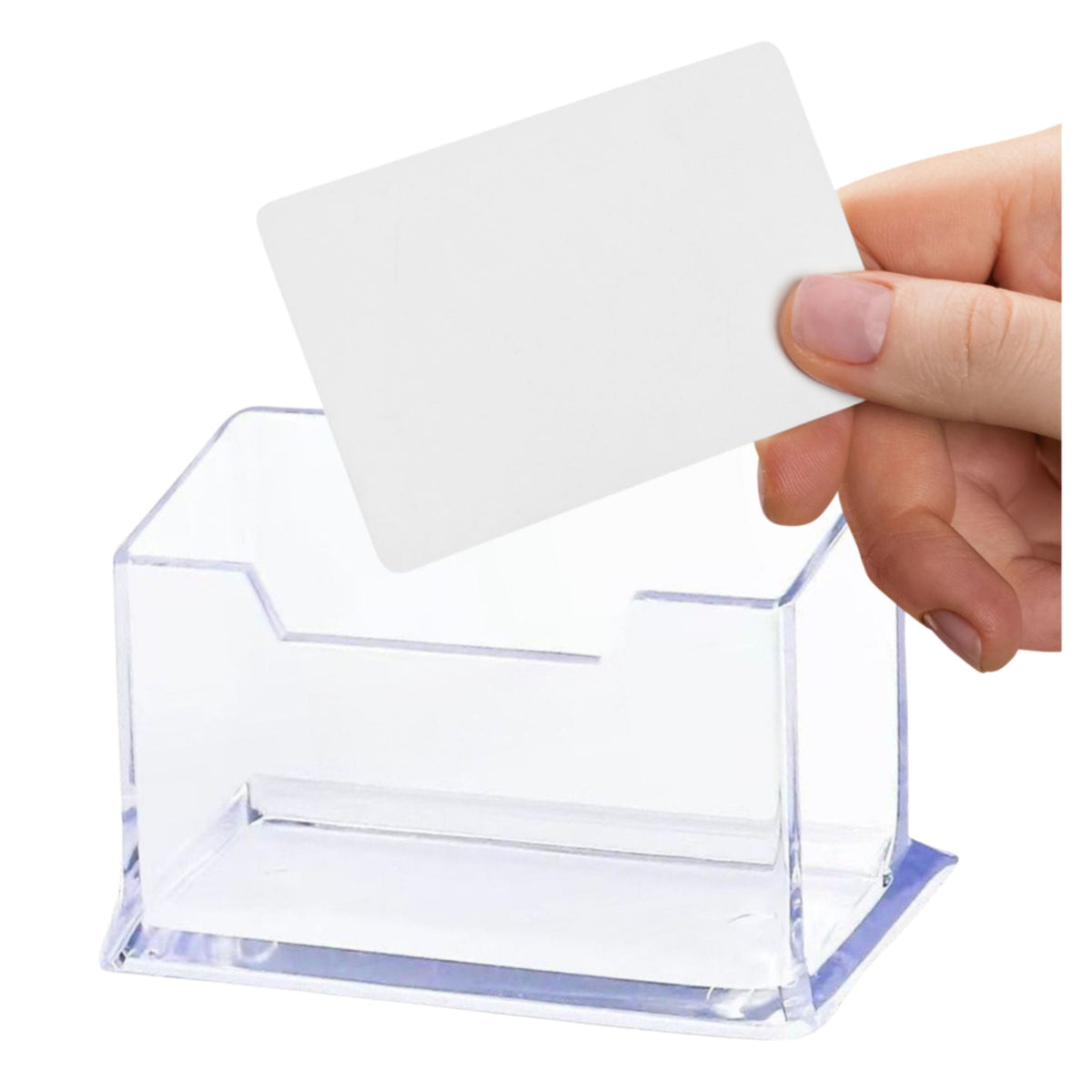 Transparent Plastic Business Card Holder 11cm