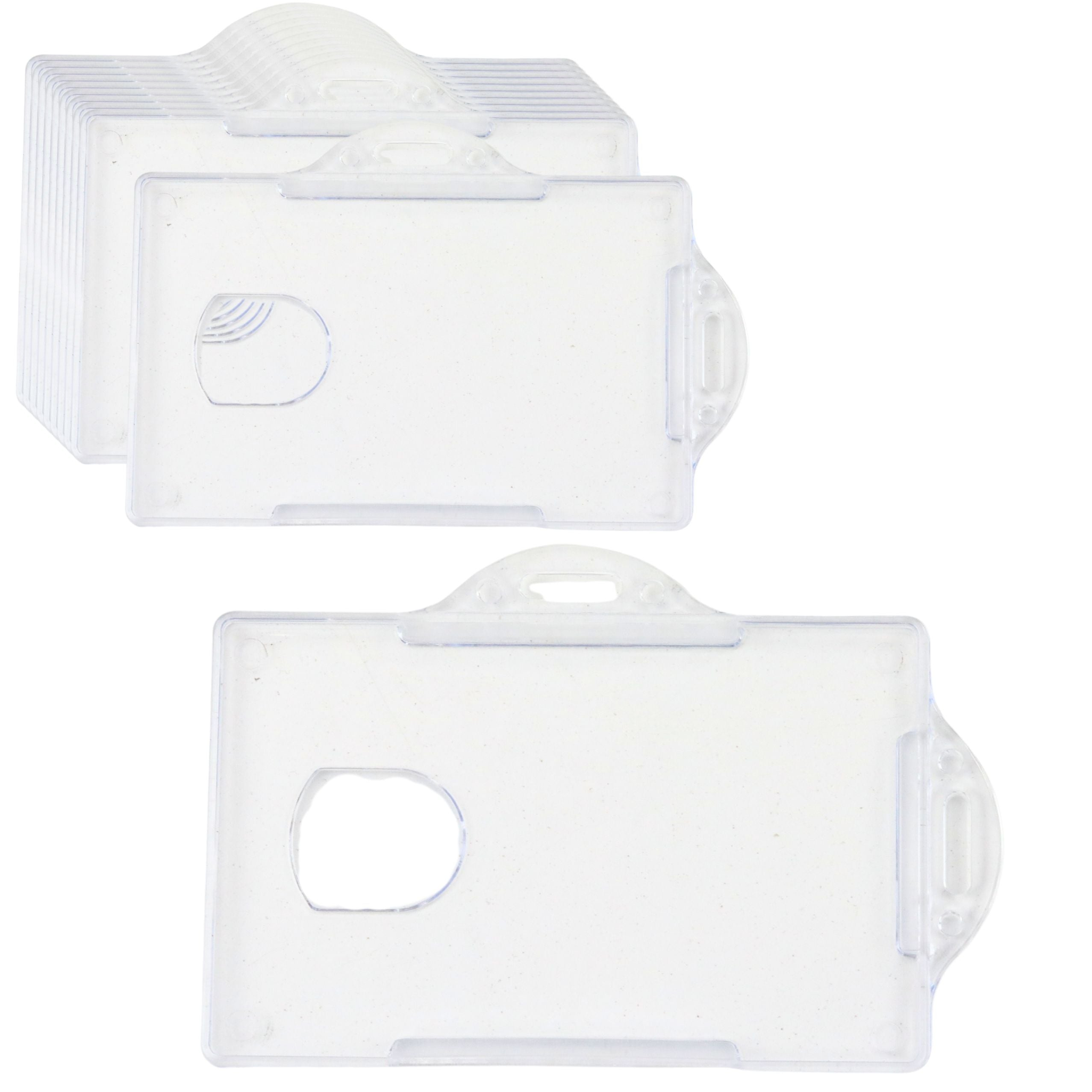 Horizontal Id Card Case Hard Plastic Transparent 10pcs.