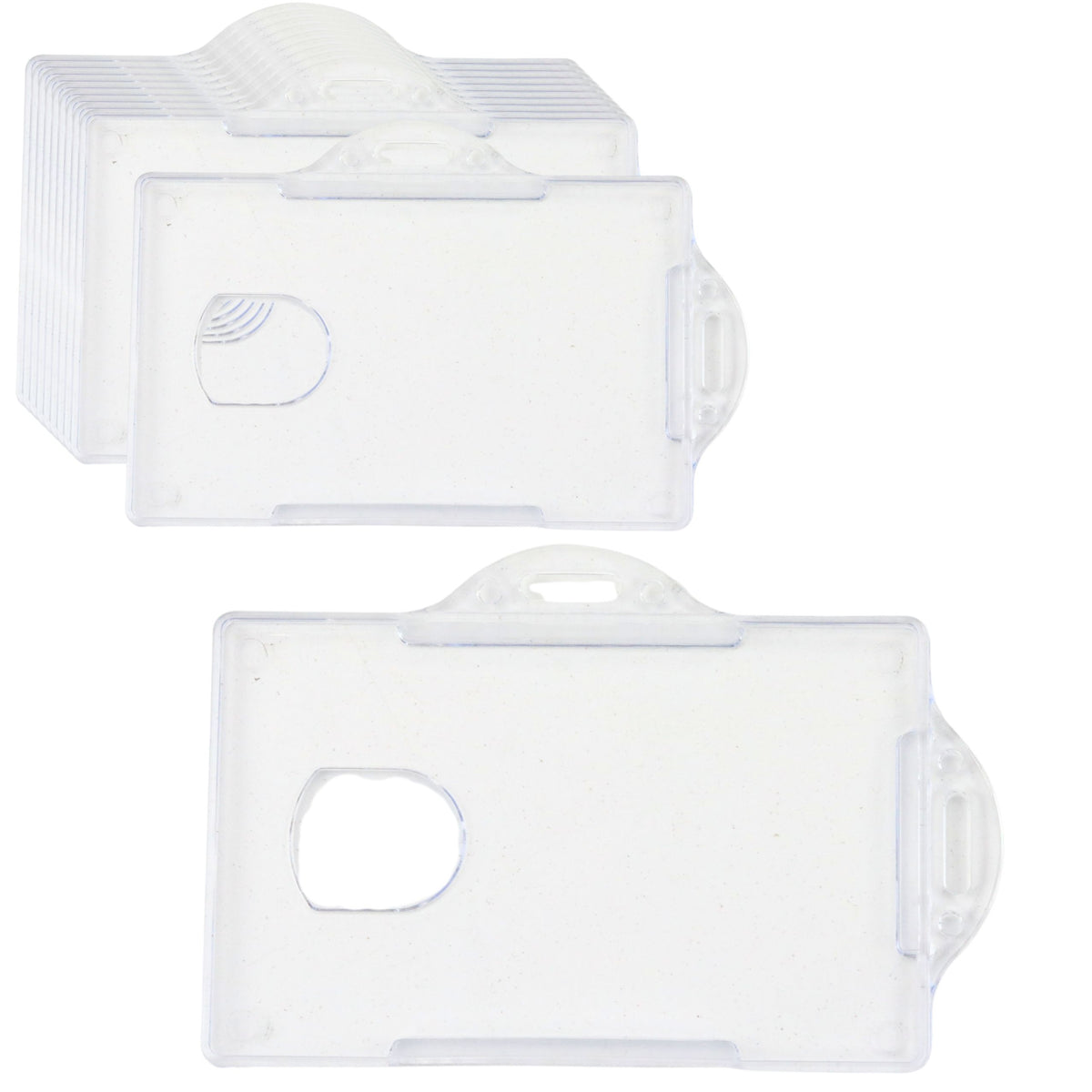 Horizontal Id Card Case Hard Plastic Transparent 10pcs.