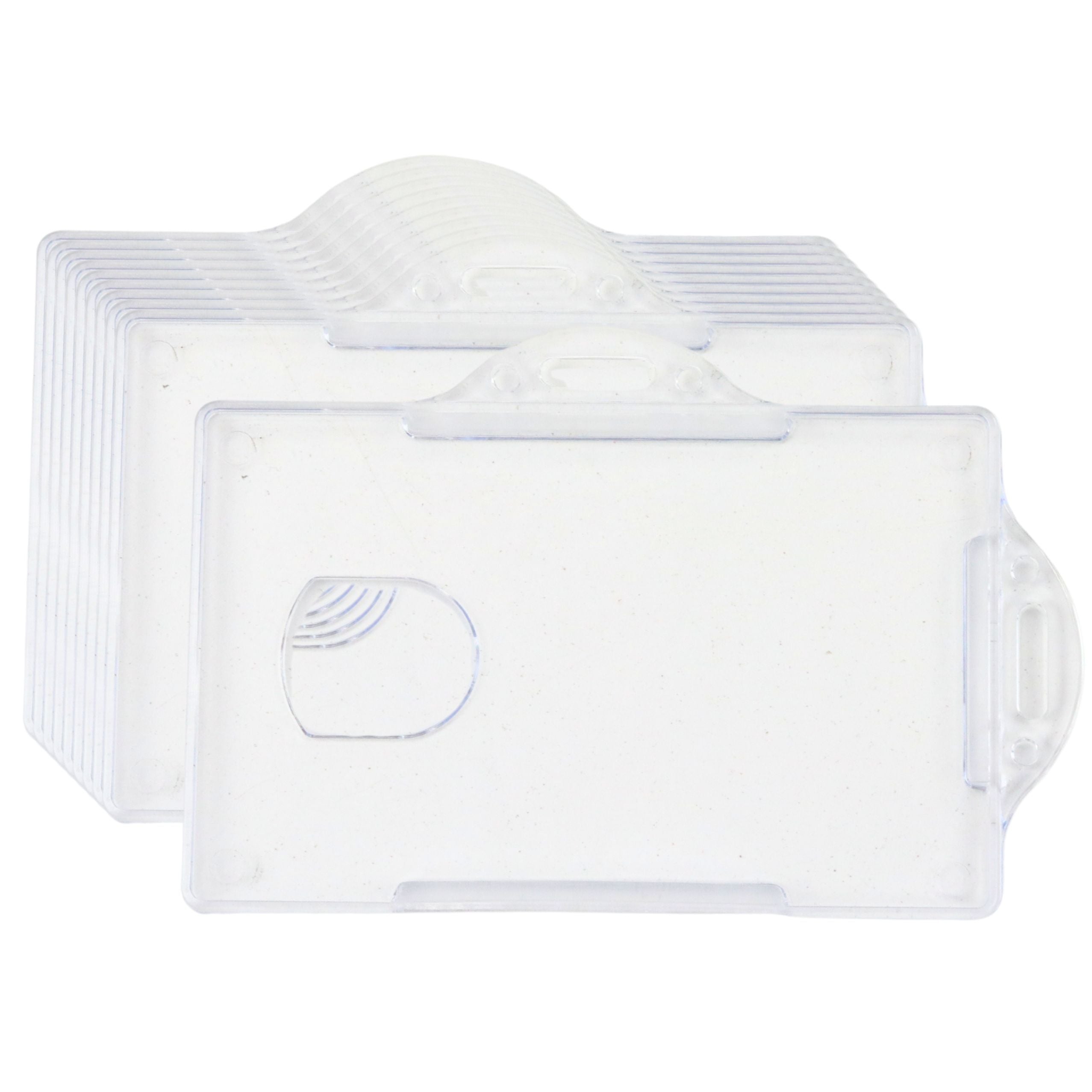 Horizontal Id Card Case Hard Plastic Transparent 10pcs.