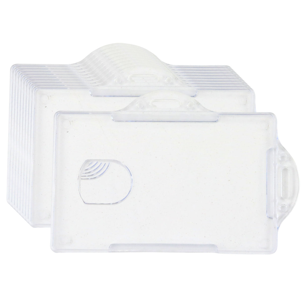 Horizontal Id Card Case Hard Plastic Transparent 10pcs.