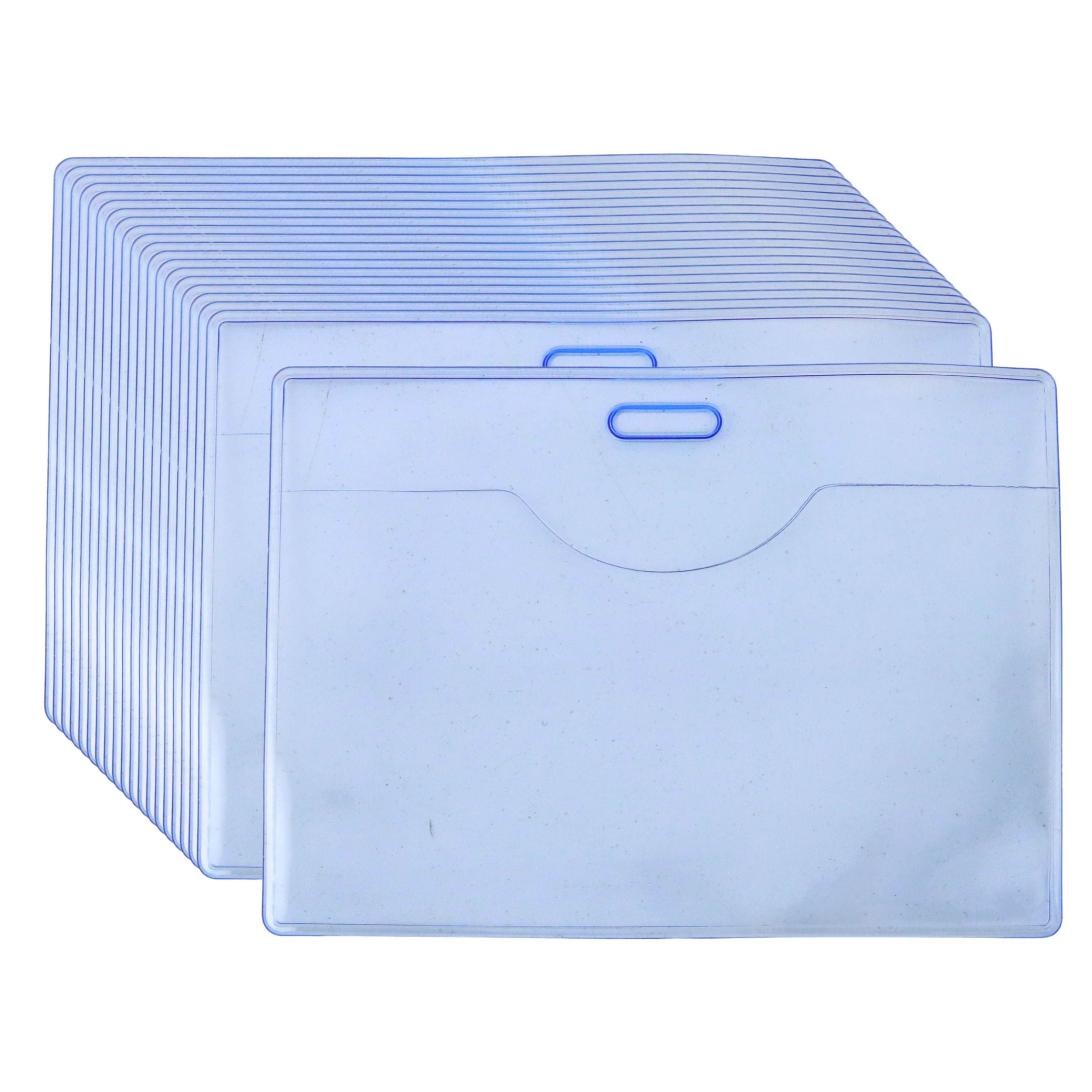 Set Of Id Card Holders Flexible Transparent Blue 20pcs.